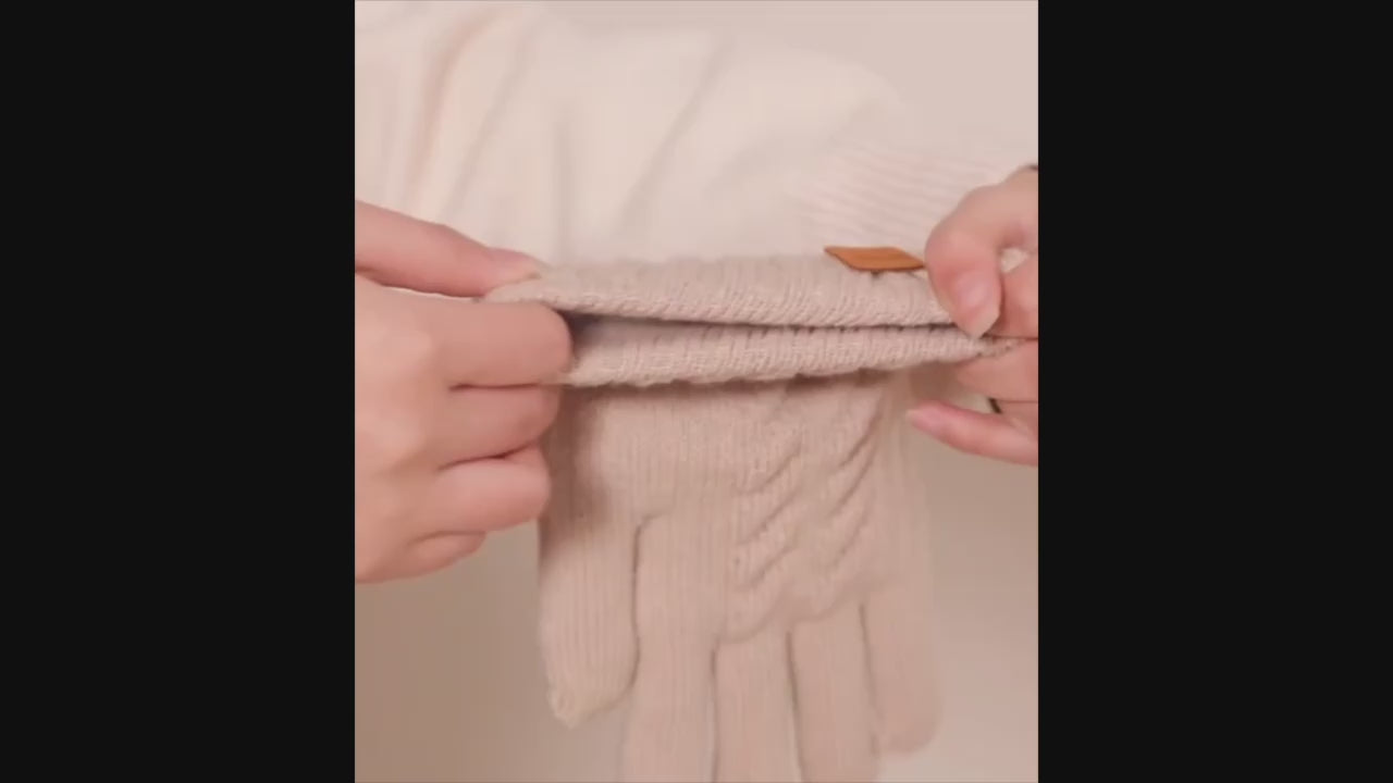 Vinterhandsker i Strik – Dobbeltlags med Velvet Foring & Touch Screen Funktion