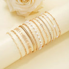 12-delt Armbåndssæt i Gylden Look – Elegant & Tidløst